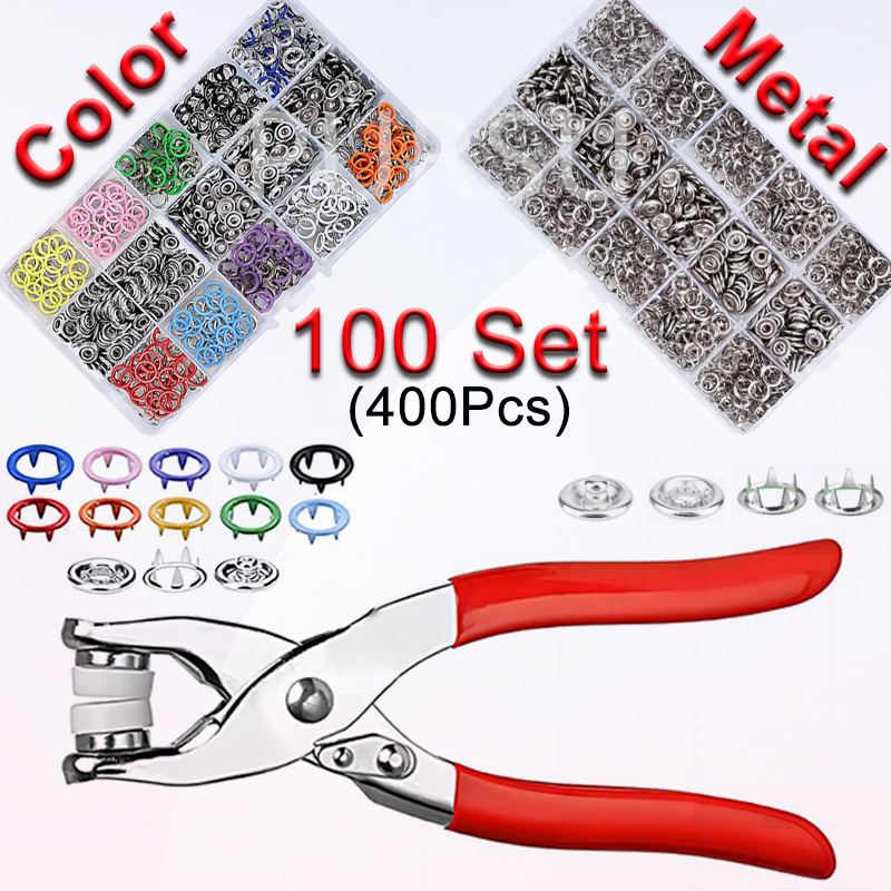 Snap Fastener Set - 100 juegos de alicates a presión,