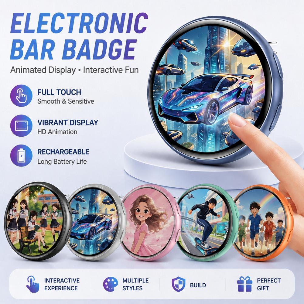 Magnetic Clasp Cosplay - Insignias Digitales Inteligentes con Pantalla Táctil,