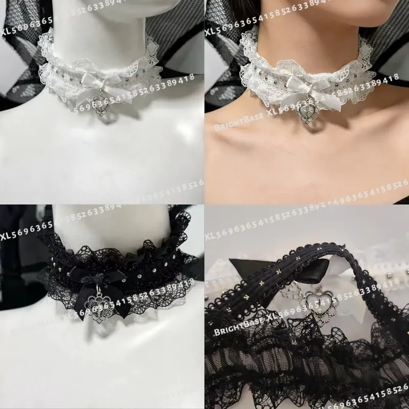 Magnetic Clasp Cosplay - Gargantilla gótica de encaje negro con