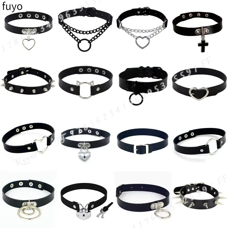 Collar de cuero estilo punk se - Magnetic Clasp Cosplay reseña y precio